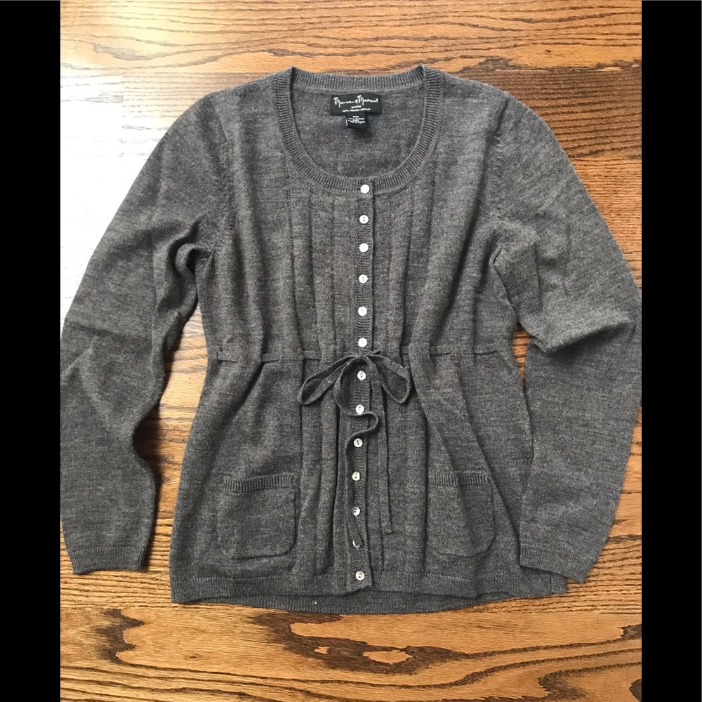 Mercer & Madison ~ Merino Wool Sweater ~ Med Pet ~ Charcoal Gray